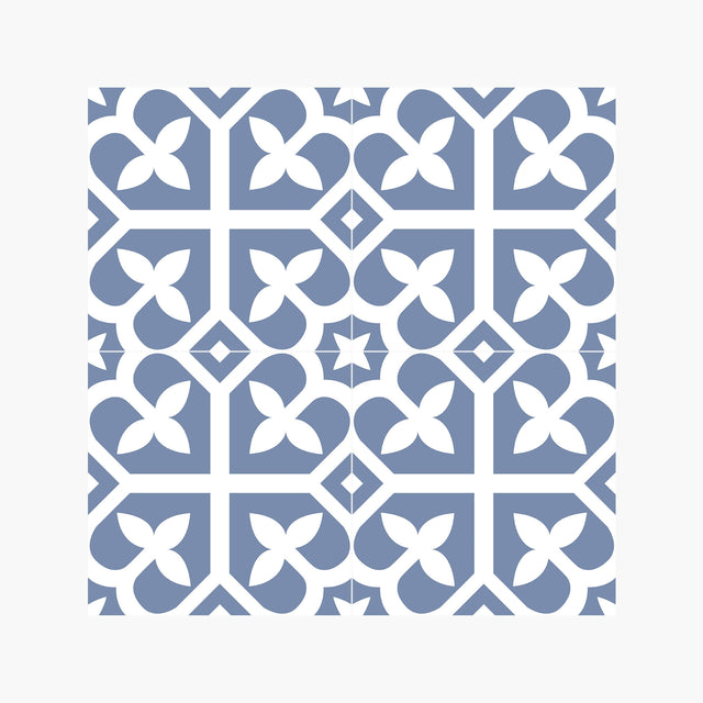 Pattern Tile Picasso Bloom Baby Blue 200x200 Matt - Pressed Sample Sample Tilemall
