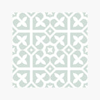 Pattern Tile 200x200 Matt Pale Green Encaustic Look Pressed