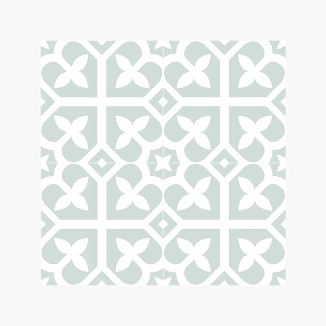 Pattern Tile Picasso Bloom Pale Green 200x200 Matt - Pressed Sample Sample Tilemall