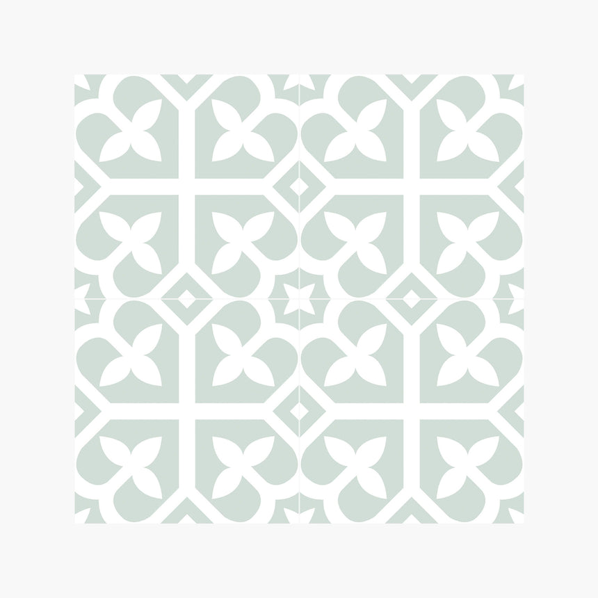 Pattern Tile Picasso Bloom Pale Green 200x200 Matt - Pressed Sample Sample Tilemall