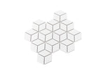 Porcelain Mosaic Diamond 83x48mm Gloss White Sample