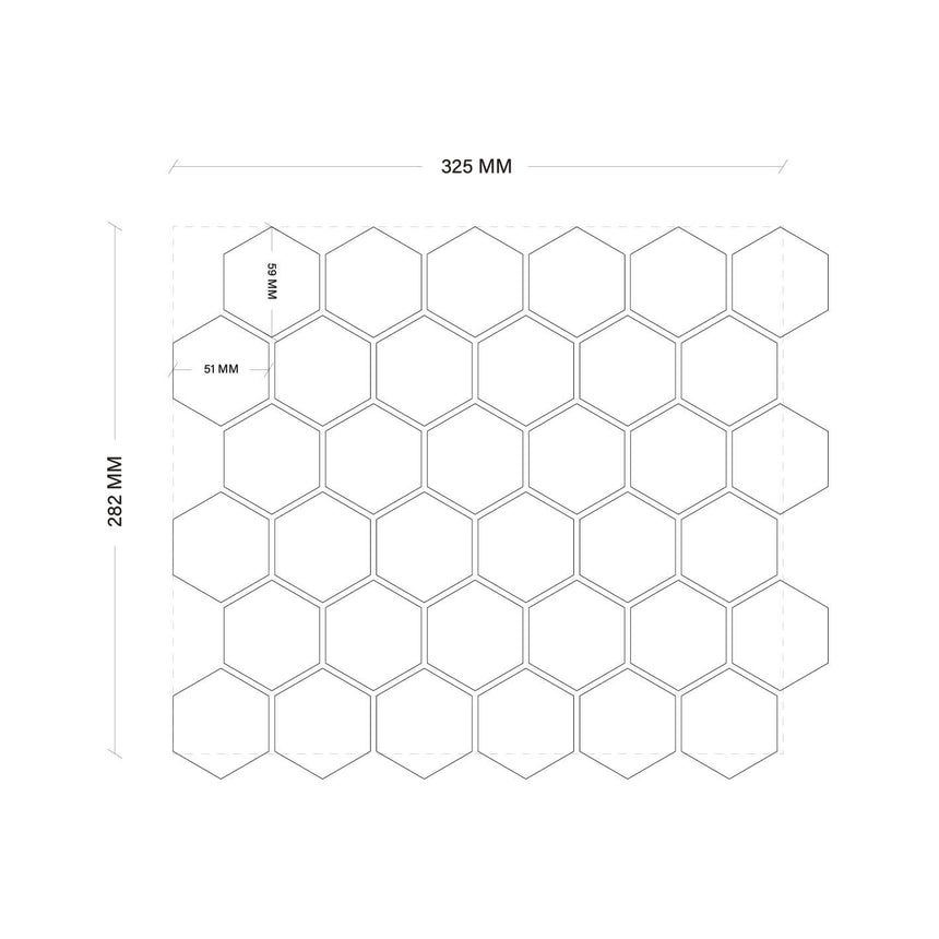 Porcelain Mosaic Hexagon 51x59 Matt Black Porcelain Mosaic Tilemall