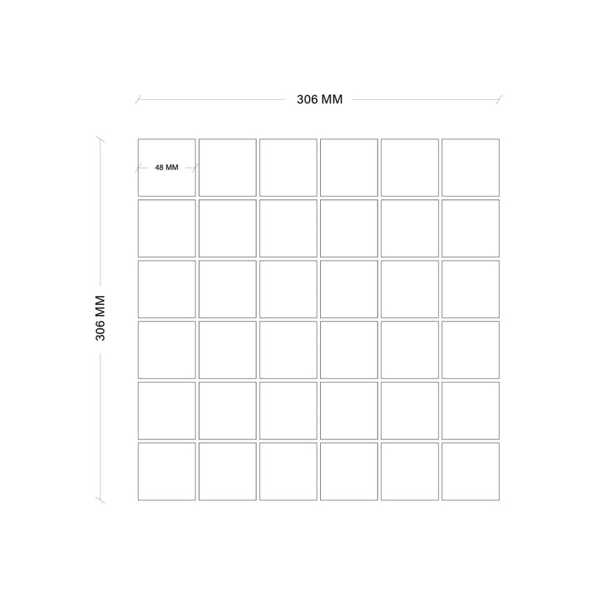 Porcelain Mosaic Square 48x48 Matt White Porcelain Mosaic Tilemall