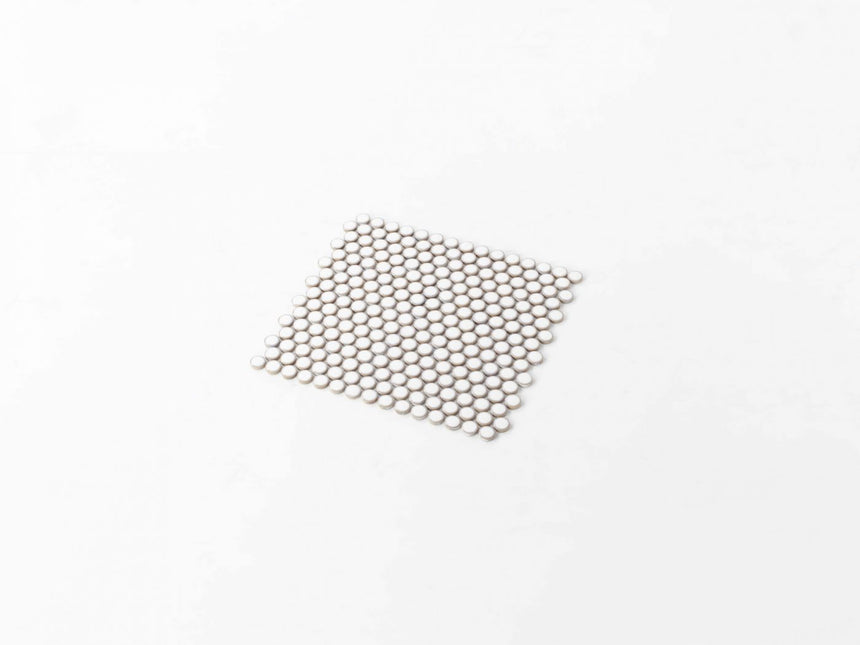 Antique Porcelain Mosaic Small PennyRound D19 White Glossy Porcelain Mosaic Tilemall