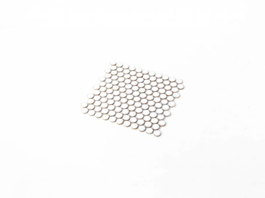 Antique Porcelain Mosaic Big PennyRound D28 White Glossy Porcelain Mosaic Tilemall