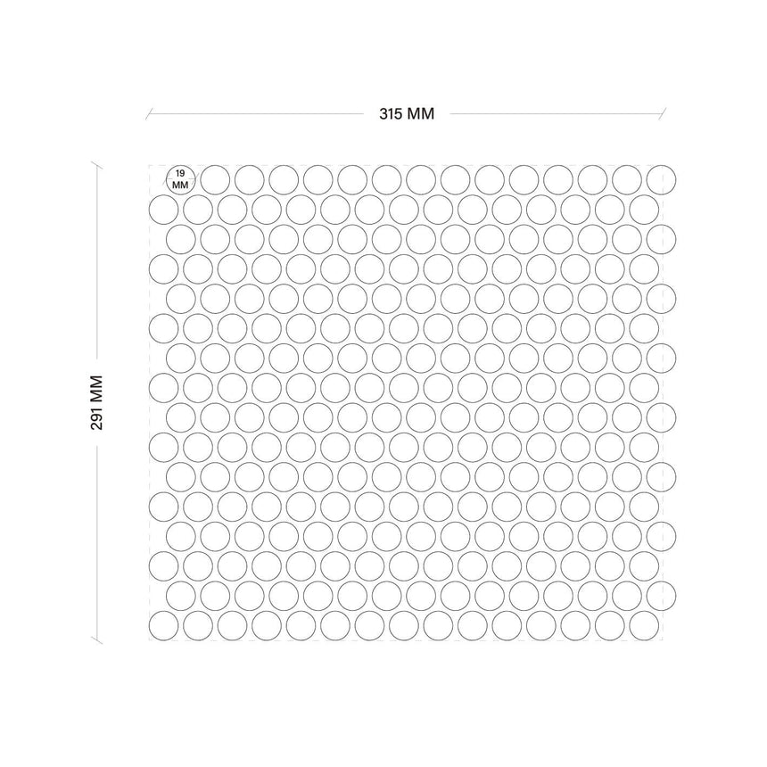 Antique Porcelain Mosaic Small PennyRound D19 White Glossy Porcelain Mosaic Tilemall