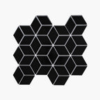 Porcelain Mosaic Diamond 83x48mm Gloss Black