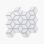 Porcelain Mosaic Diamond 83x48mm Gloss White