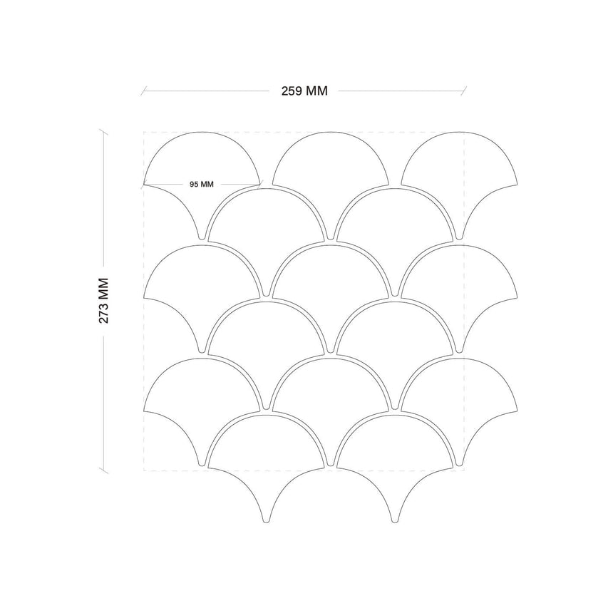 Porcelain Mosaic Fish Scale 95mm Glossy Marina Blue Porcelain Mosaic Tilemall