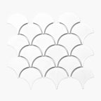 Porcelain Mosaic FanShape 75mm Gloss White