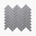 Porcelain Mosaic Herringbone 25x75mm Matt Grey