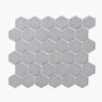 Porcelain Mosaic Hexagon 51x59mm Gloss Grey
