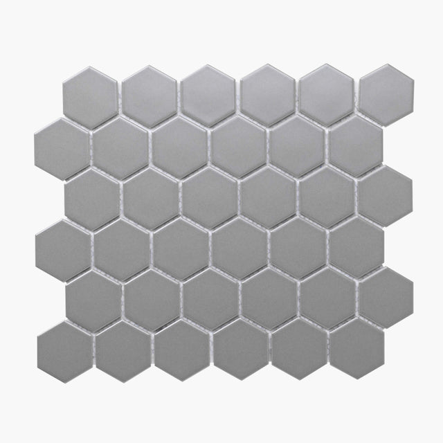 Porcelain Mosaic Hexagon 51x59 Matt Grey Porcelain Mosaic Tilemall