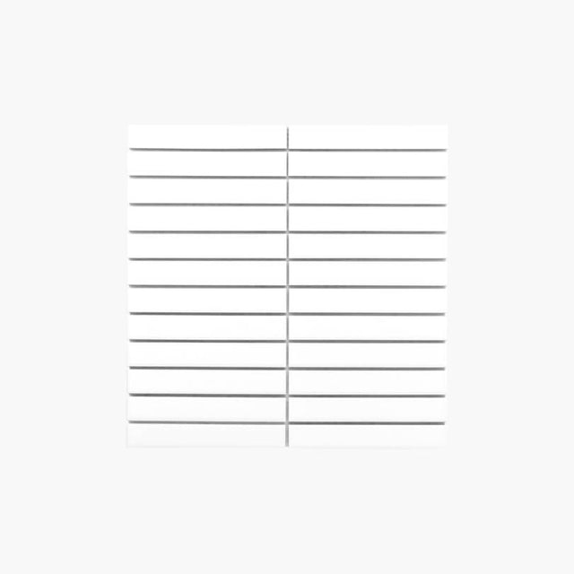 Porcelain Mosaic Kit Kat 22x145 Gloss White Porcelain Mosaic Tilemall