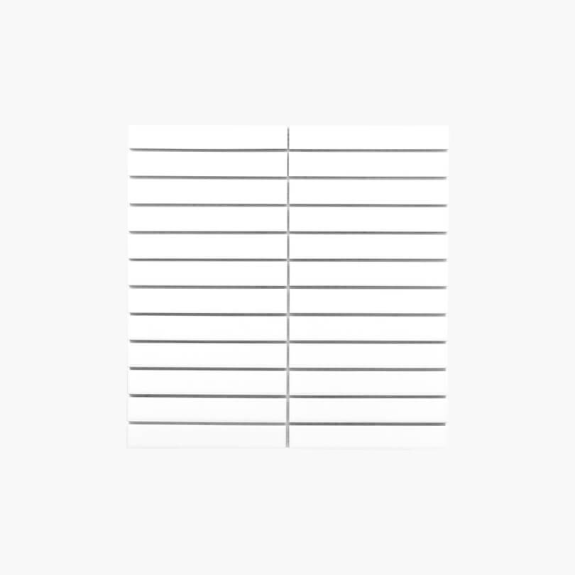 Porcelain Mosaic Kit Kat 22x145 Gloss White Porcelain Mosaic Tilemall