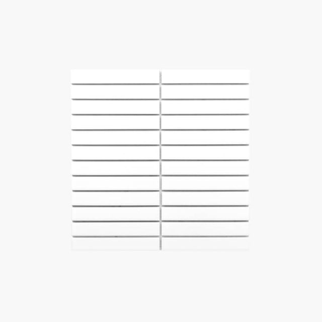 Porcelain Mosaic Kit Kat 22x145 Matt White Porcelain Mosaic Tilemall