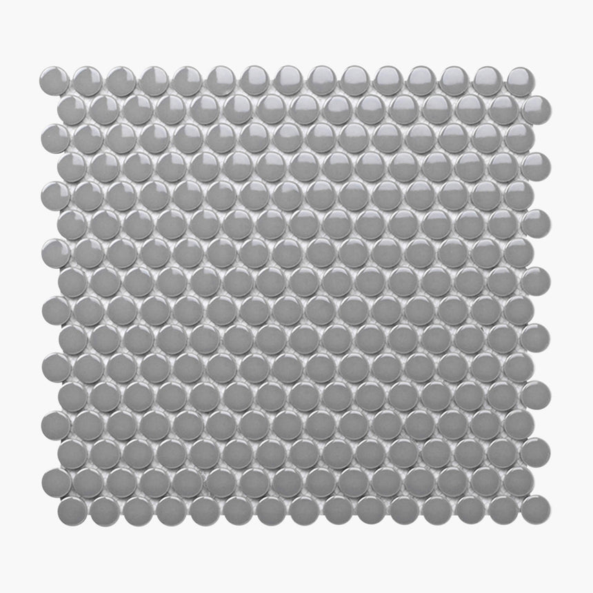 Porcelain Mosaic Penny Round D20 Gloss Grey Porcelain Mosaic Tilemall