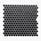 Porcelain Mosaic PennyRound D20mm Matt Black