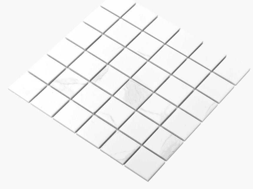 Porcelain Mosaic Square 50x50 Matt Carrara Porcelain Mosaic Tilemall