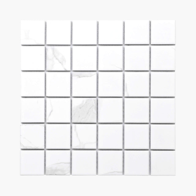 Porcelain Mosaic Square 50x50 Matt Carrara Porcelain Mosaic Tilemall