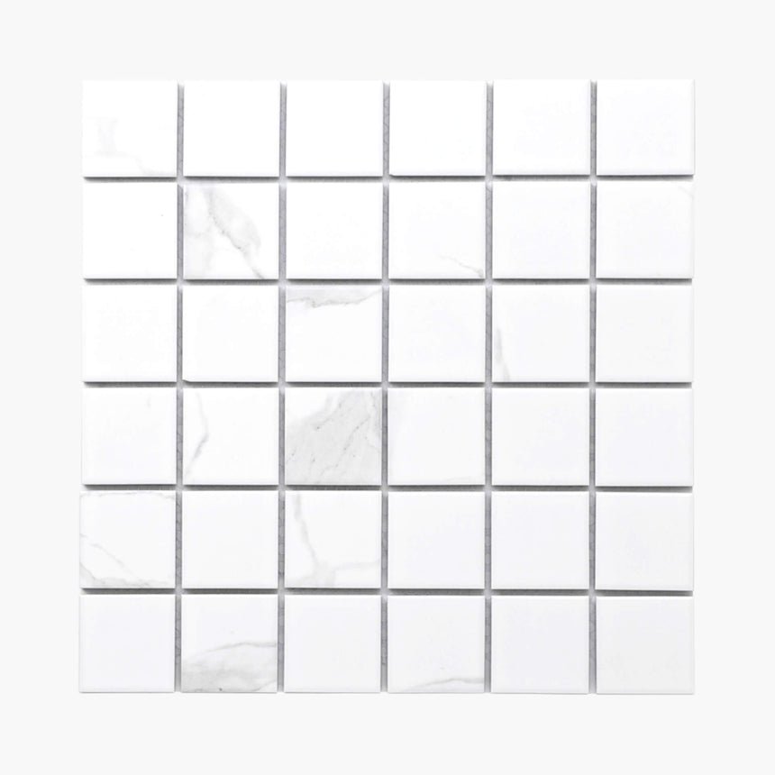 Porcelain Mosaic Square 50x50 Matt Carrara Porcelain Mosaic Tilemall