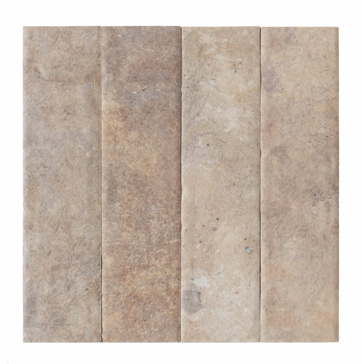 Porcelain Subway 75x300mm matt terra cotta tiles in stacked arrangement showing natural colour variation by Tilemall