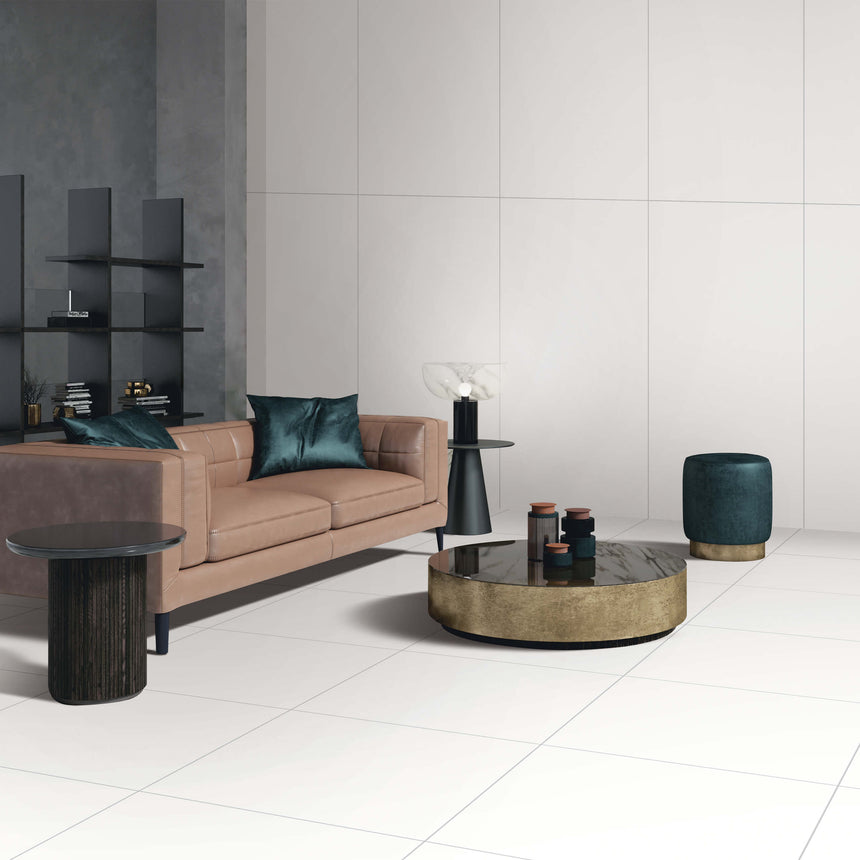 Pure White Satin 1200x600 Porcelain White Dongpeng