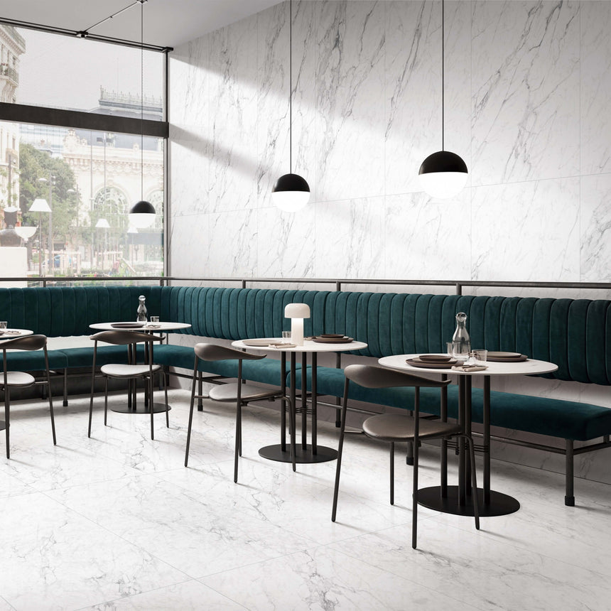 Marble Snow White 1500x750 Honed Marble Look Tiles Dongpeng