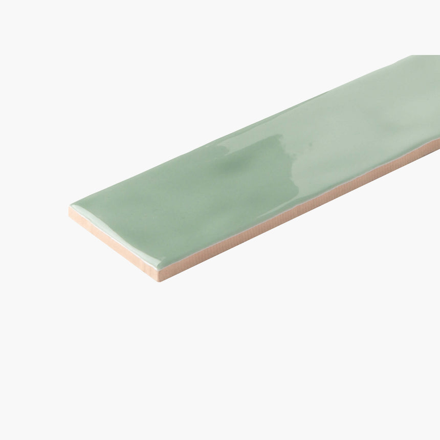 TM Wave Mould Tile 75x300 Gloss Green Subway Tilemall