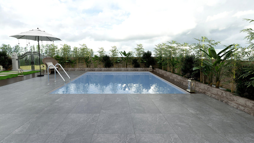 Time Stone 600x600 Surface Tec Dark Grey Stone Look Tiles Dongpeng