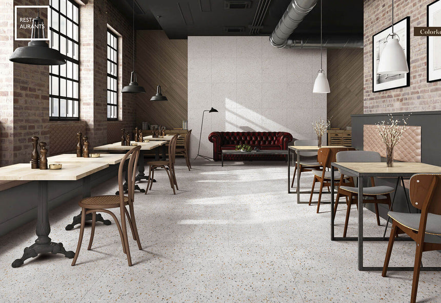 Color Terrazzo 600x300 Satin Grey Terrazzo Look Tiles Dongpeng
