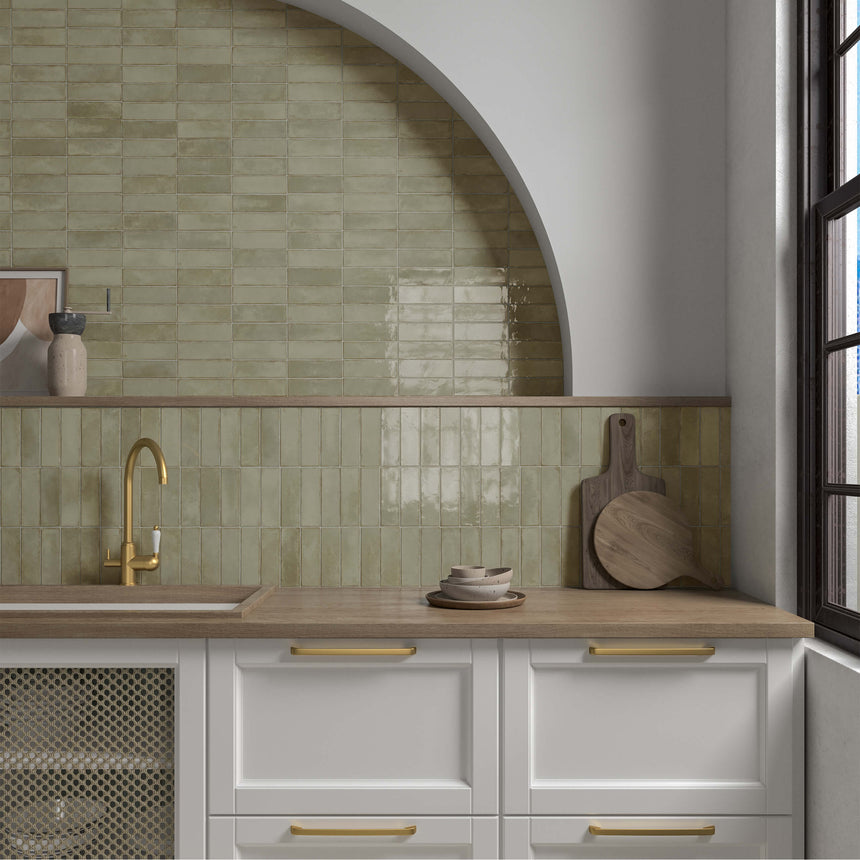Piccolo 50x150 Gloss Verdant Ash Subway Pressed