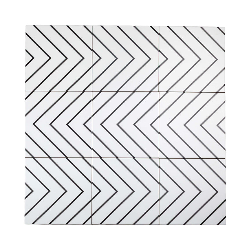 Pattern Tile 200x200 Matt White 210130 Encaustic Look Pressed