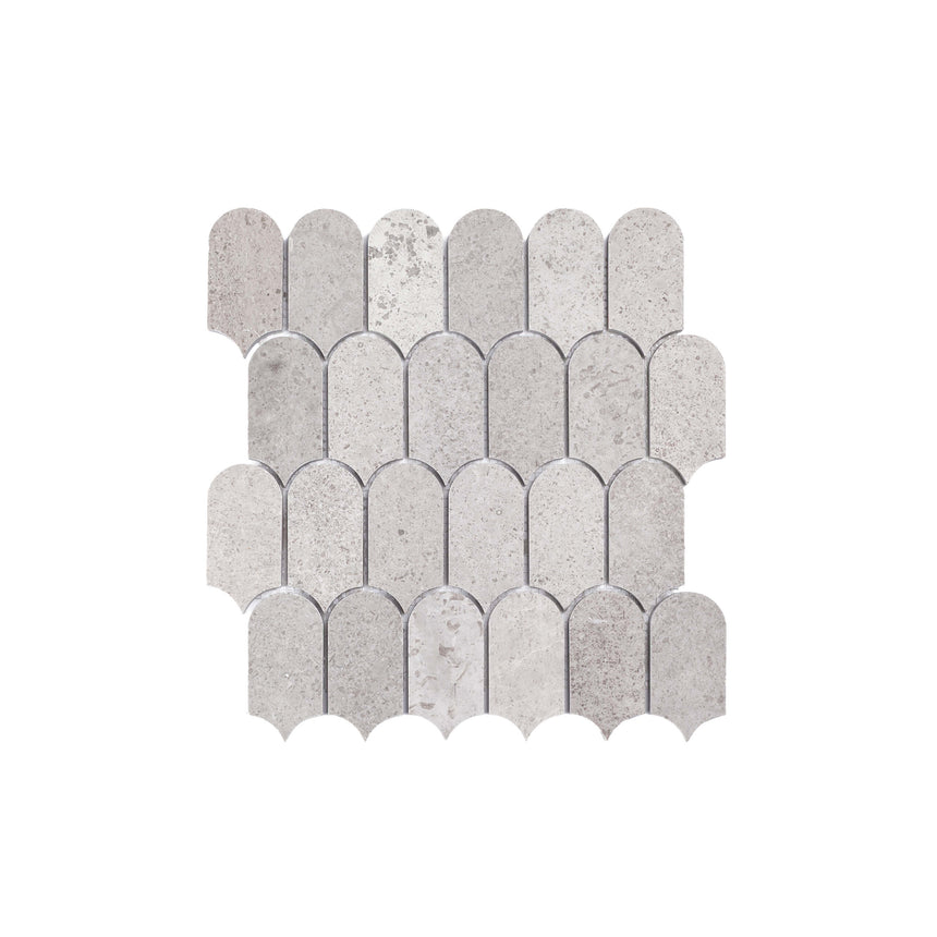 Marble Mosaic Feather 96x48mm Honed New Grey