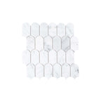 Marble Mosaic Feather 96x48mm Honed Carrara