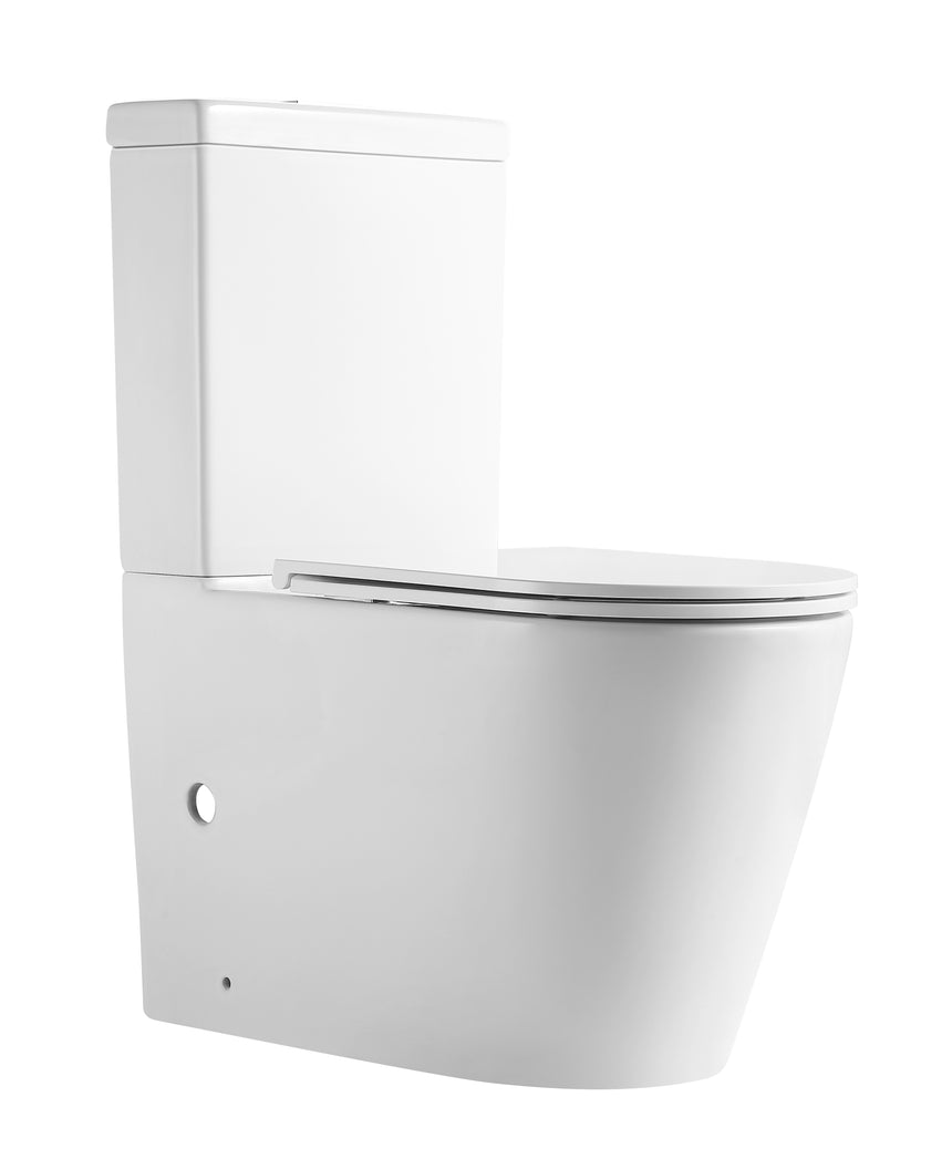 Lukka Agena 660x390x835mm toilet suite side profile with closed seat by Tilemall