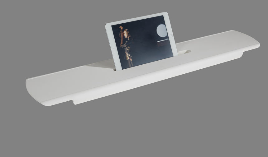 Lukka Chasey bathtub tray 850x165mm matt white porcelain with tablet holder by Tilemall
