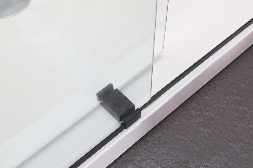 Covey DS03 Matt Black bottom door guide and glass panels
