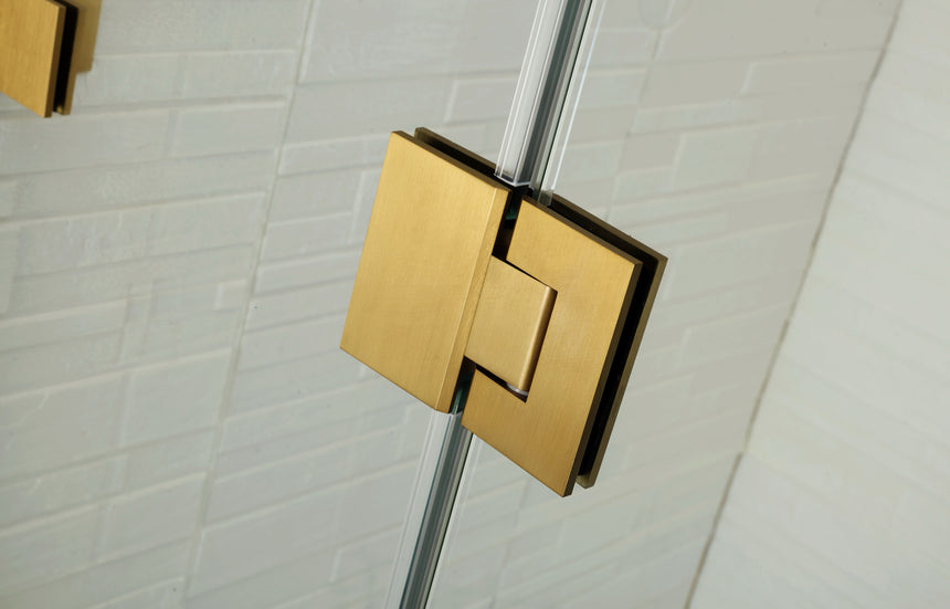 Covey CVP062 Brushed Gold glass hinge detail