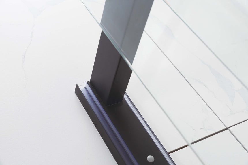 Covey DS03 Matt Black wall channel and clear glass edge