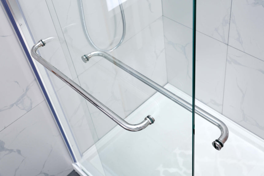 Covey DS03 Chrome round edge handles on both sliding doors
