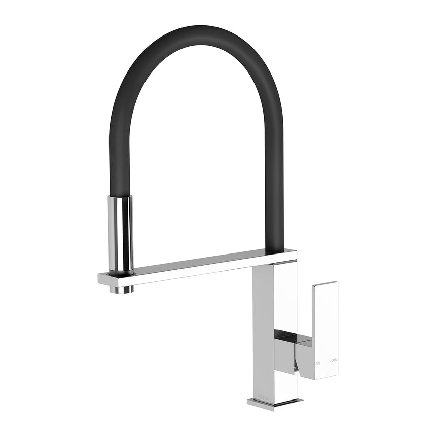 Phoenix Vezz Flexible Hose Sink Mixer 220mm Squareline Chrome, product view