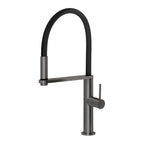 Phoenix Blix Flexible Hose Sink Mixer 220mm Round Brushed Carbon