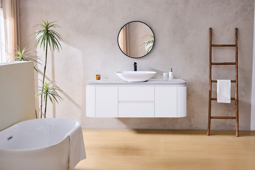 Devito Modern Wall Hung Cabinet Matte White