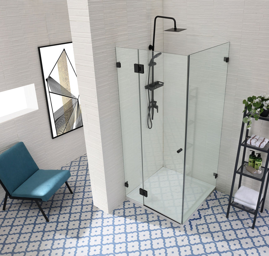 Covey CVP062 square pivot shower enclosure in Matt Black