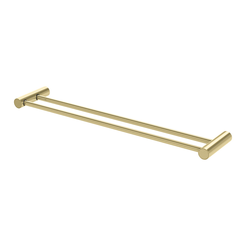 Phoenix Vivid Slimline Double Towel Rail 600mm Brushed Gold, product view