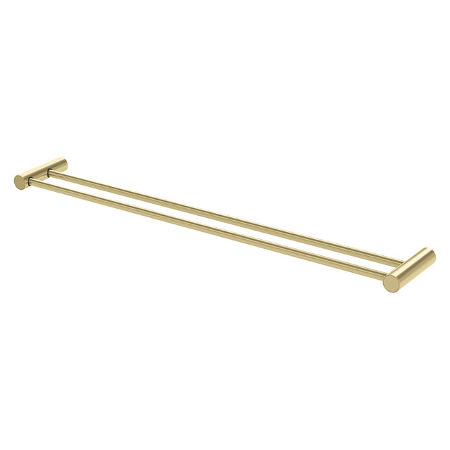 Phoenix Vivid Slimline Double Towel Rail 800mm Brushed Gold, product view