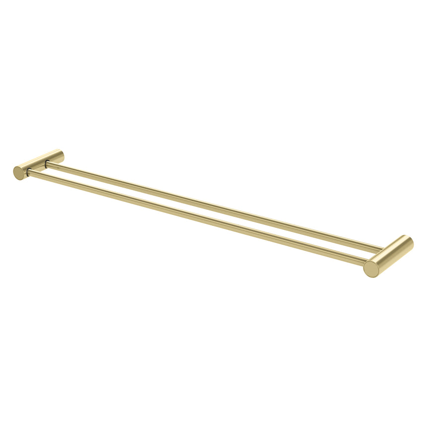 Phoenix Vivid Slimline Double Towel Rail 800mm Brushed Gold, product view