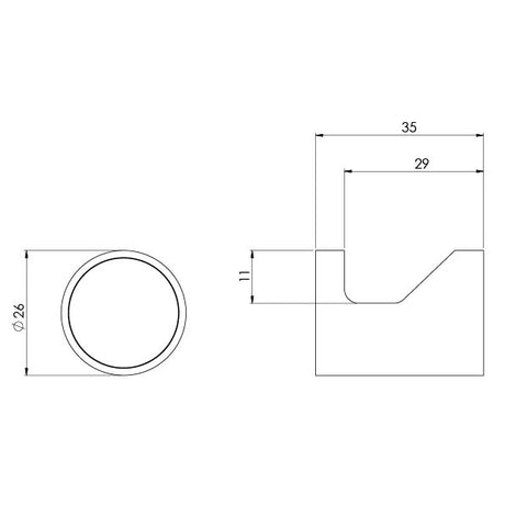 111-8400_Vivid_Slimline_Robe_Hook_Line_Drawing