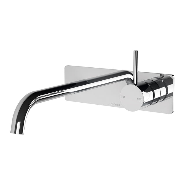 Phoenix Vivid Slimline Up basin / bath wall mixer set in Chrome, product view on a white background by Tilemall